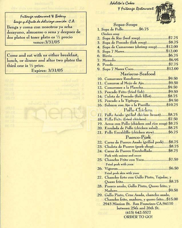 Menu page 1