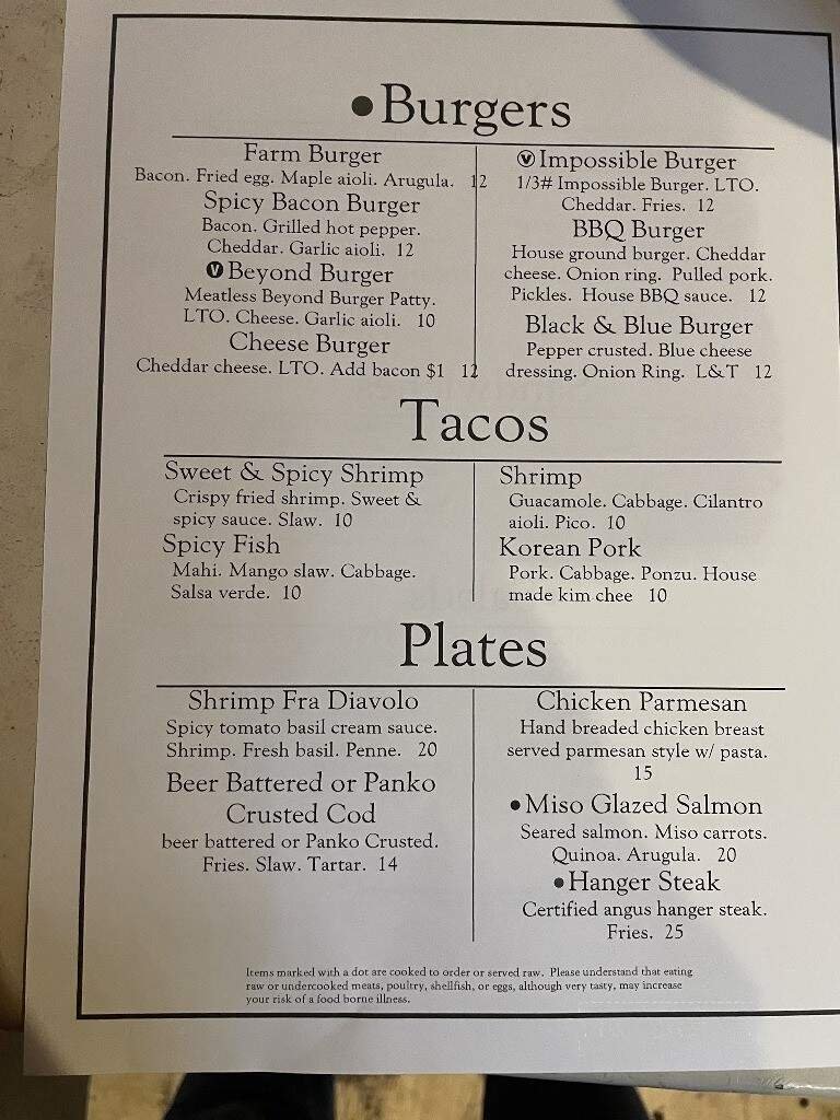 Menu page 1