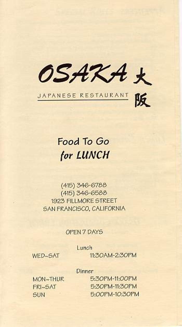 Menu page 1