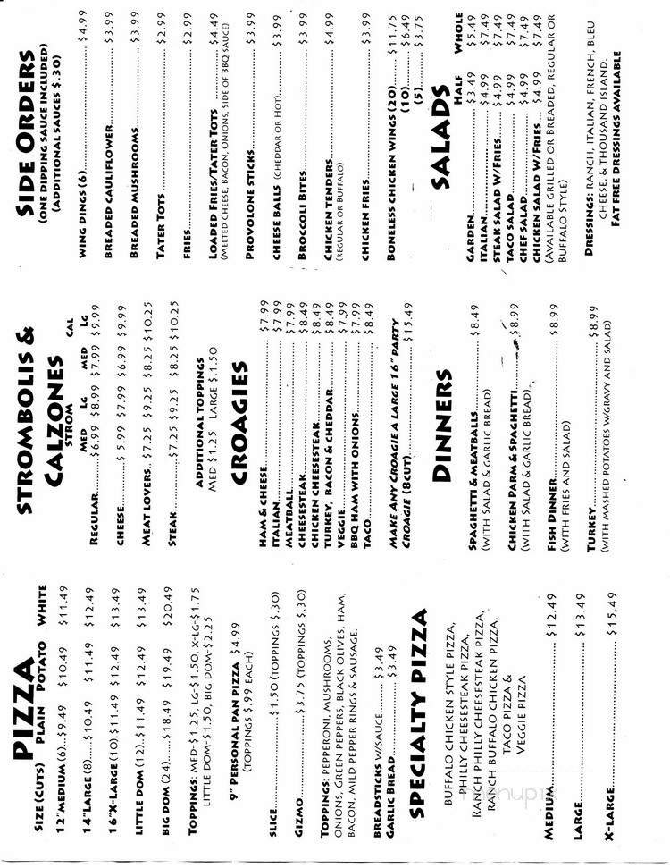 Menu page 1