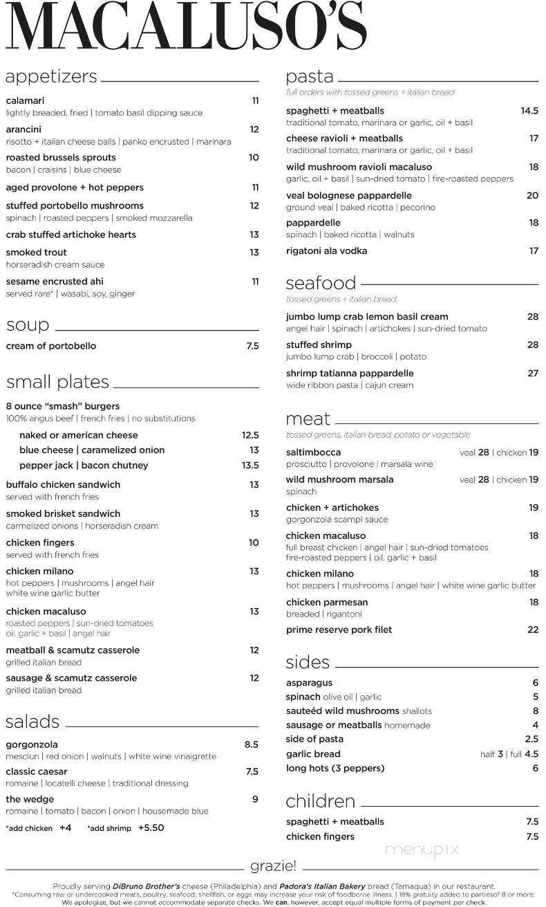Menu page 1