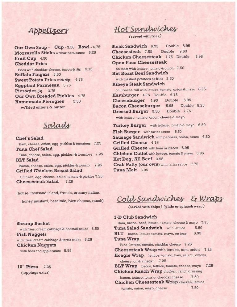 Menu page 1