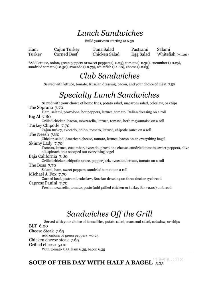 Menu page 1