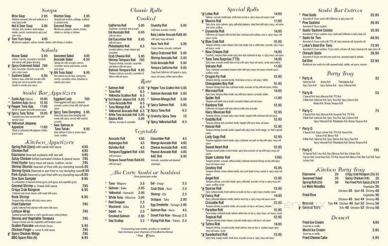 Menu page 1
