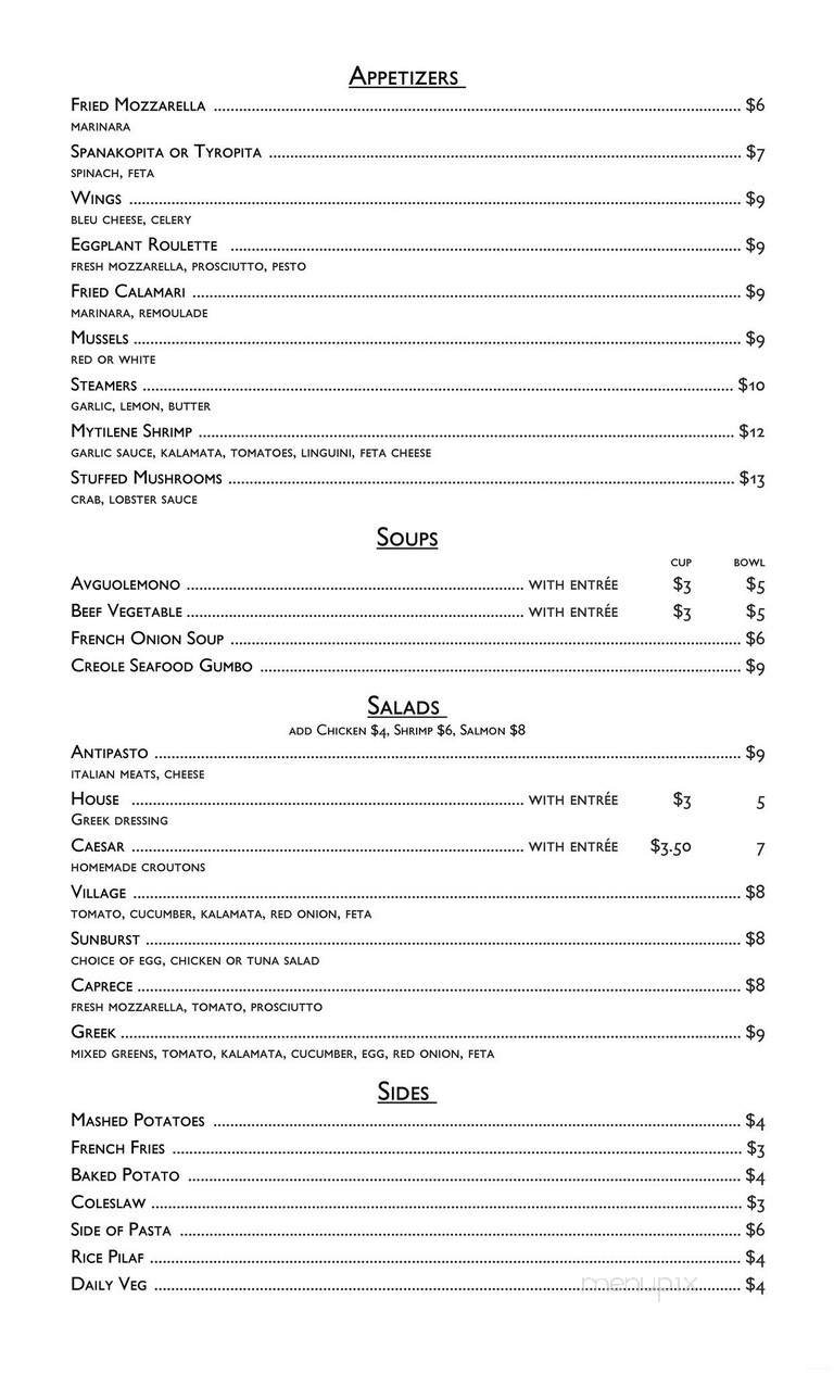 Menu page 1