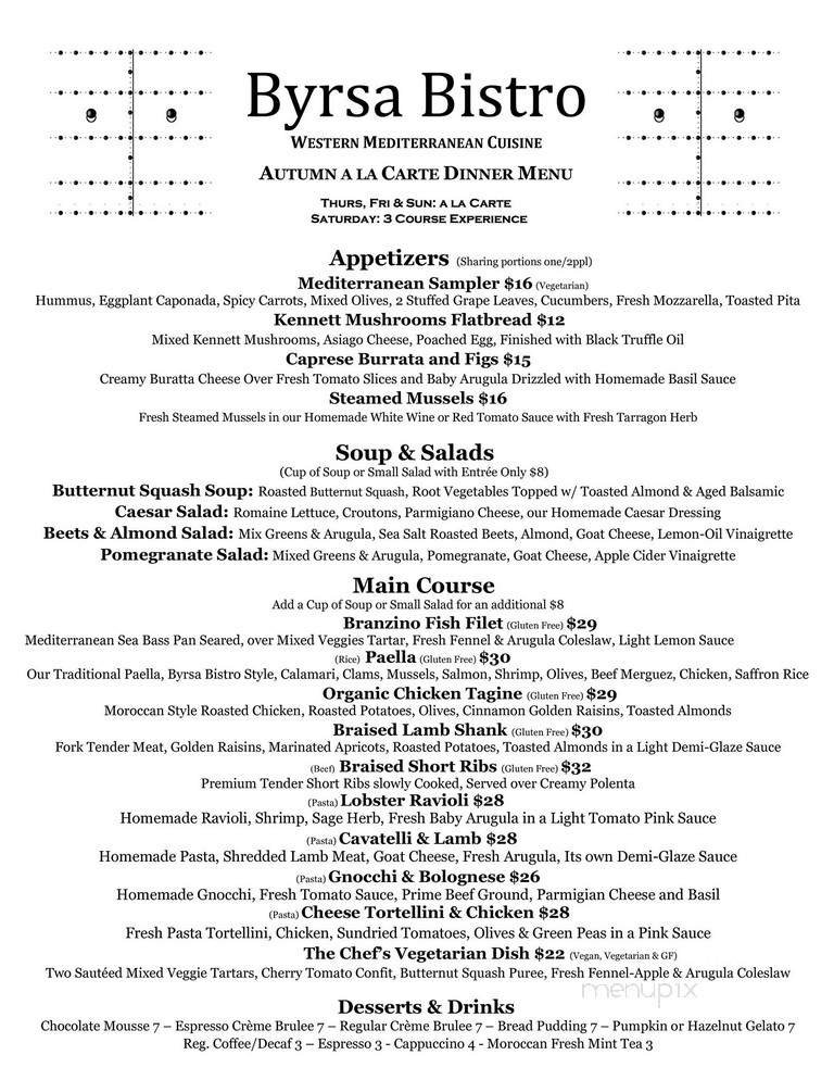 Menu page 1