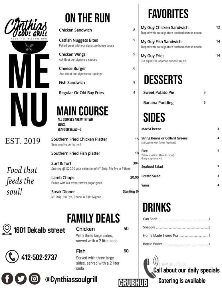 Menu page 1