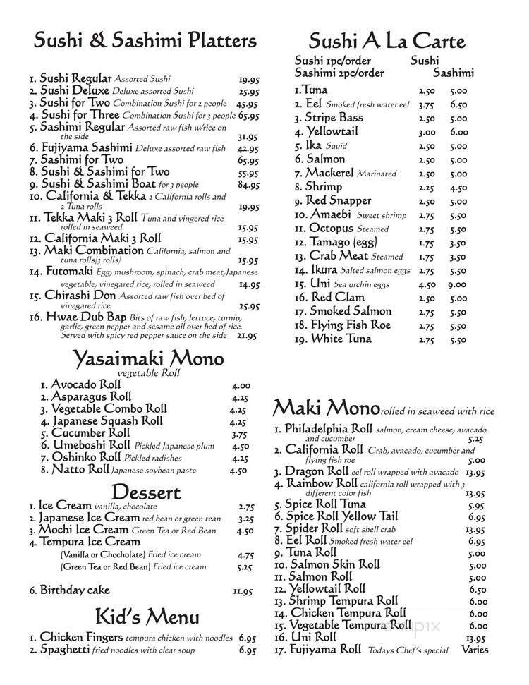 Menu page 1