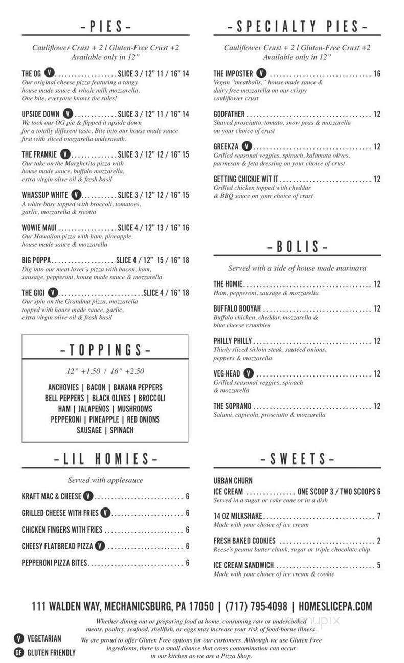 Menu page 1
