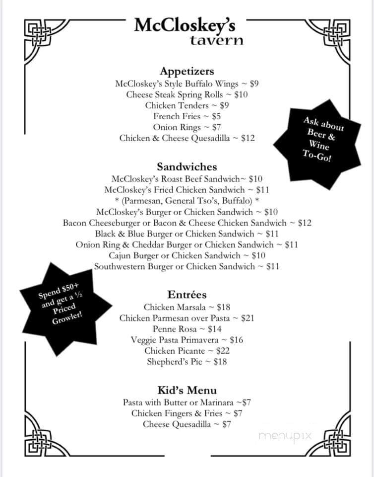 Menu page 1