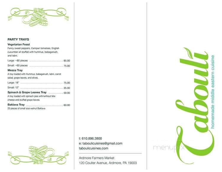 Menu page 1