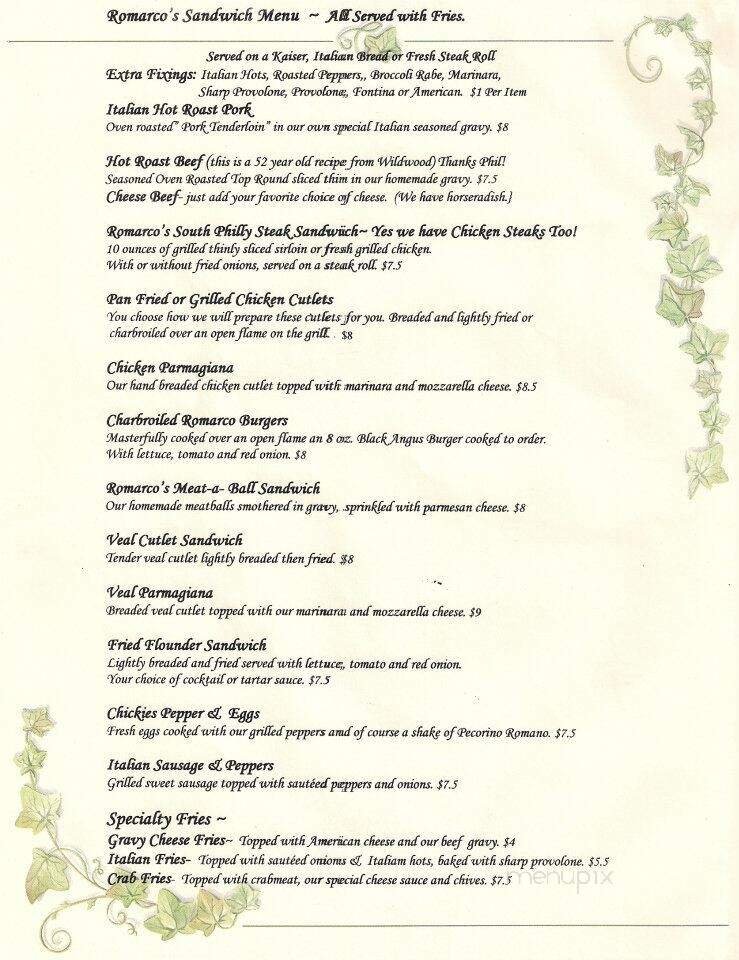 Menu page 1
