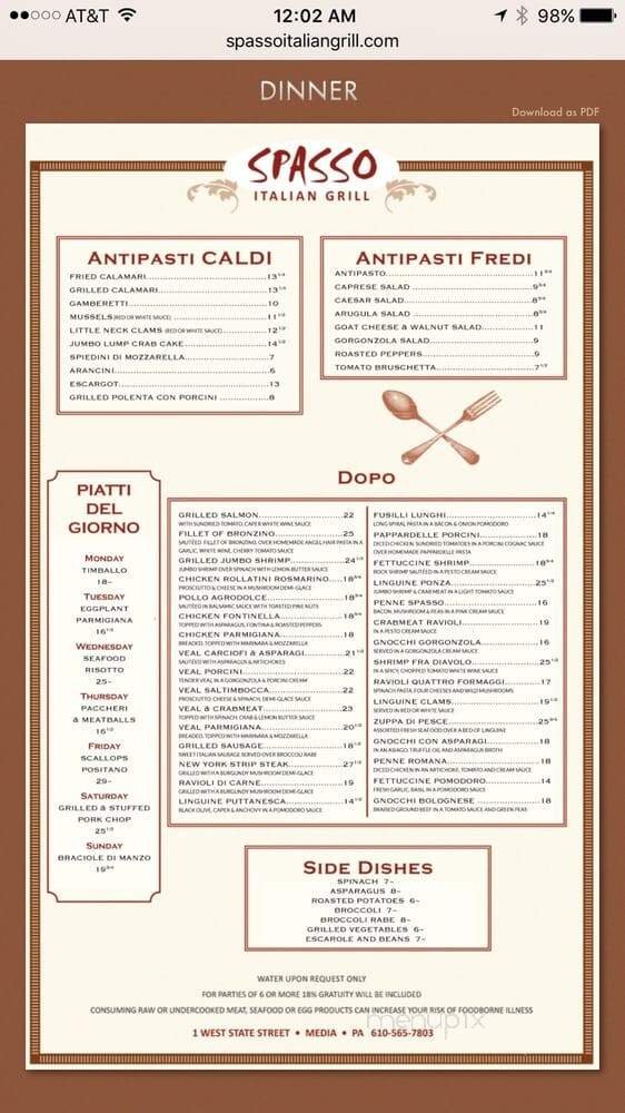 Menu page 1