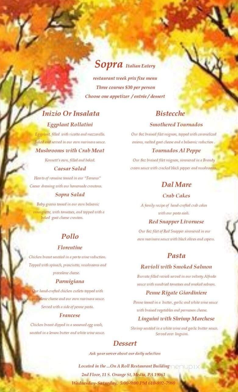 Menu page 1