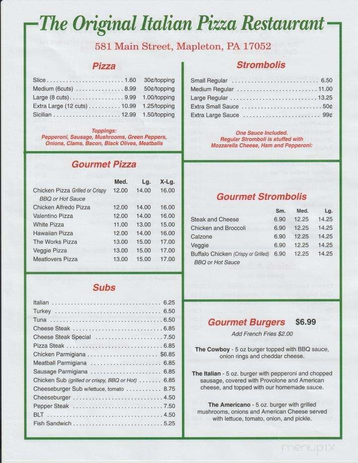 Menu page 1