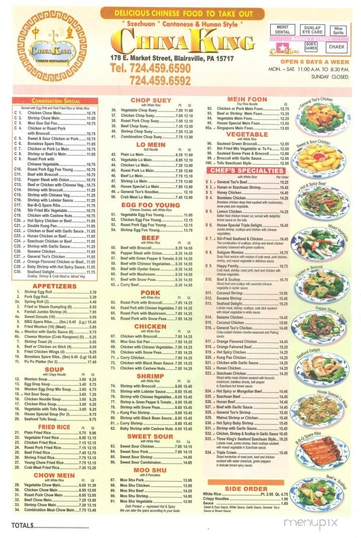 Menu page 1