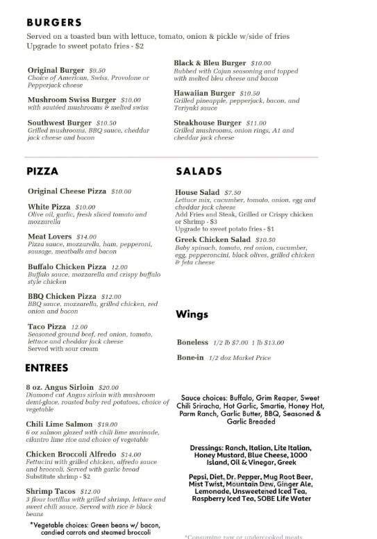 Menu page 1