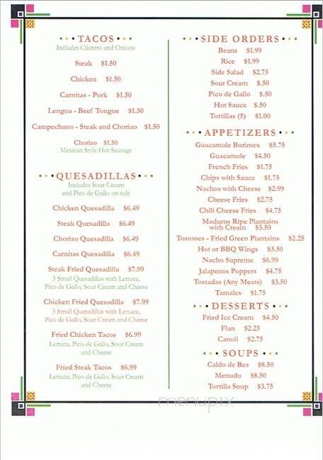 Menu page 1