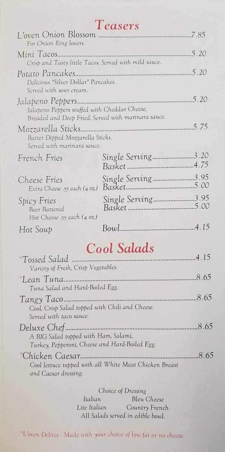 Menu page 1