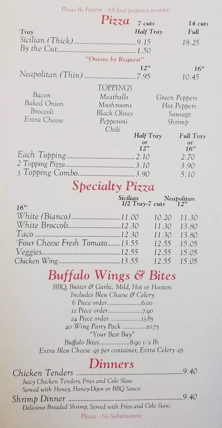 Menu page 2