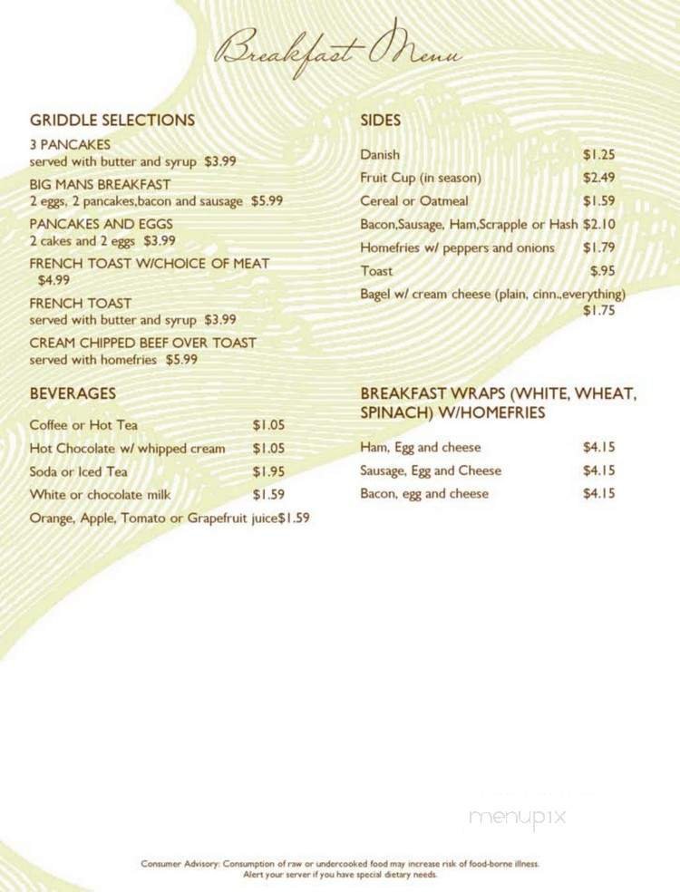 Menu page 1