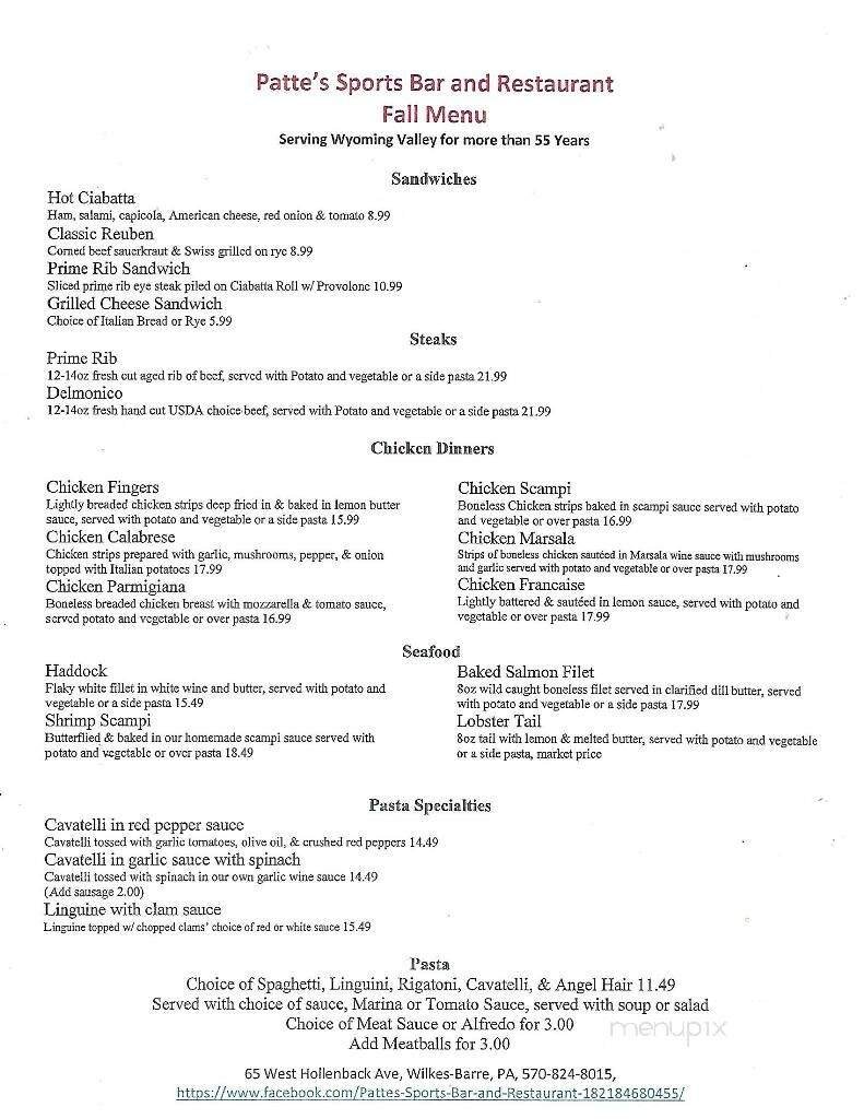 Menu page 1
