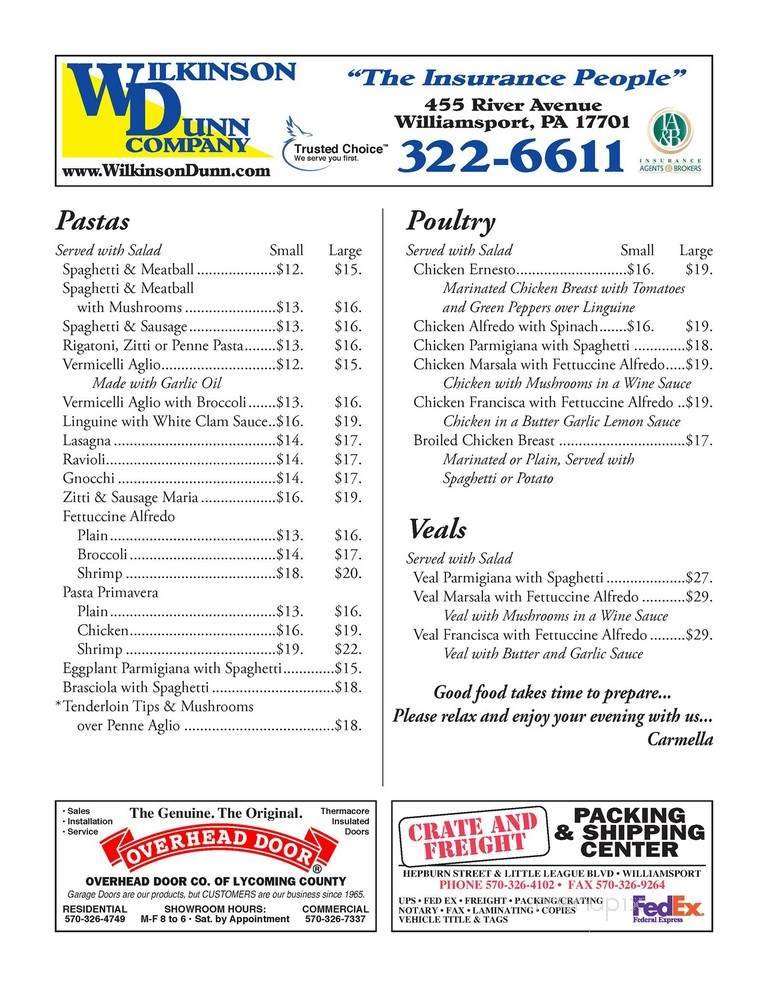 Menu page 2