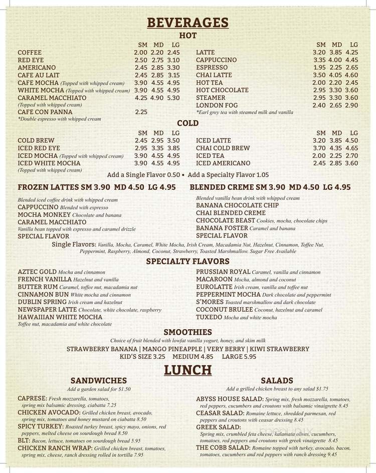 Menu page 1