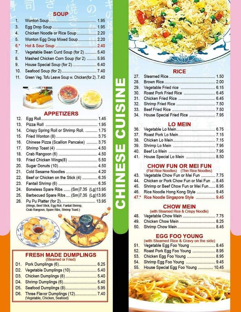 Menu page 1