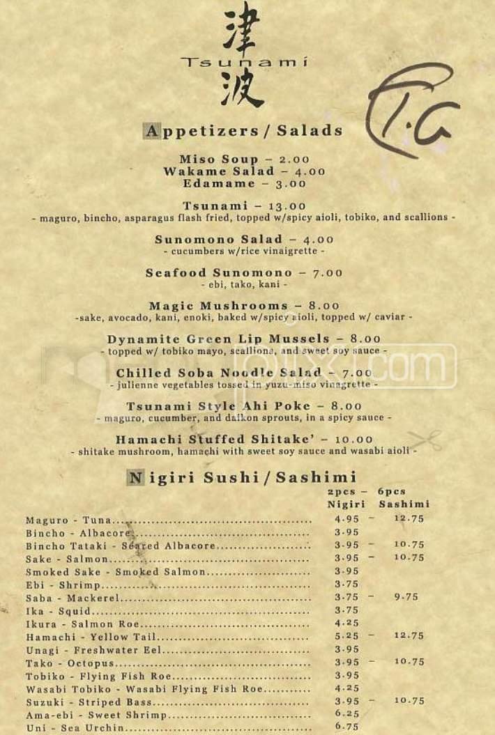 Menu page 1