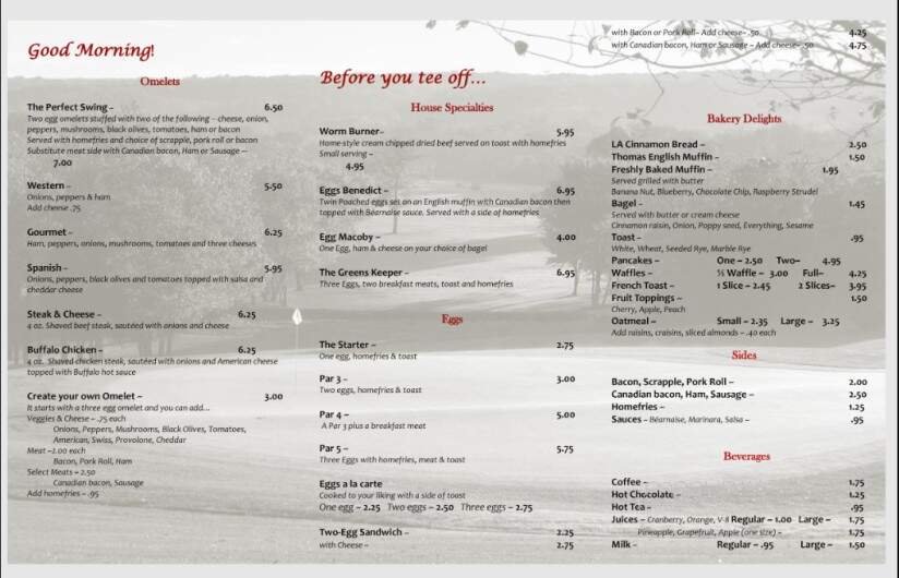 Menu page 1