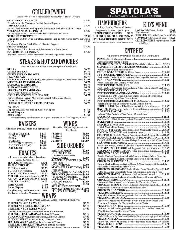 Menu page 1
