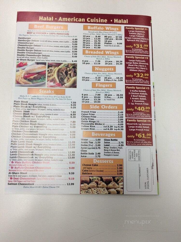Menu page 1