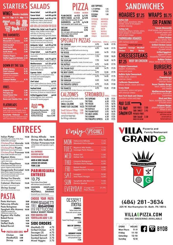 Menu page 1