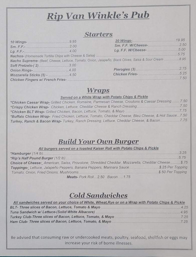 Menu page 1