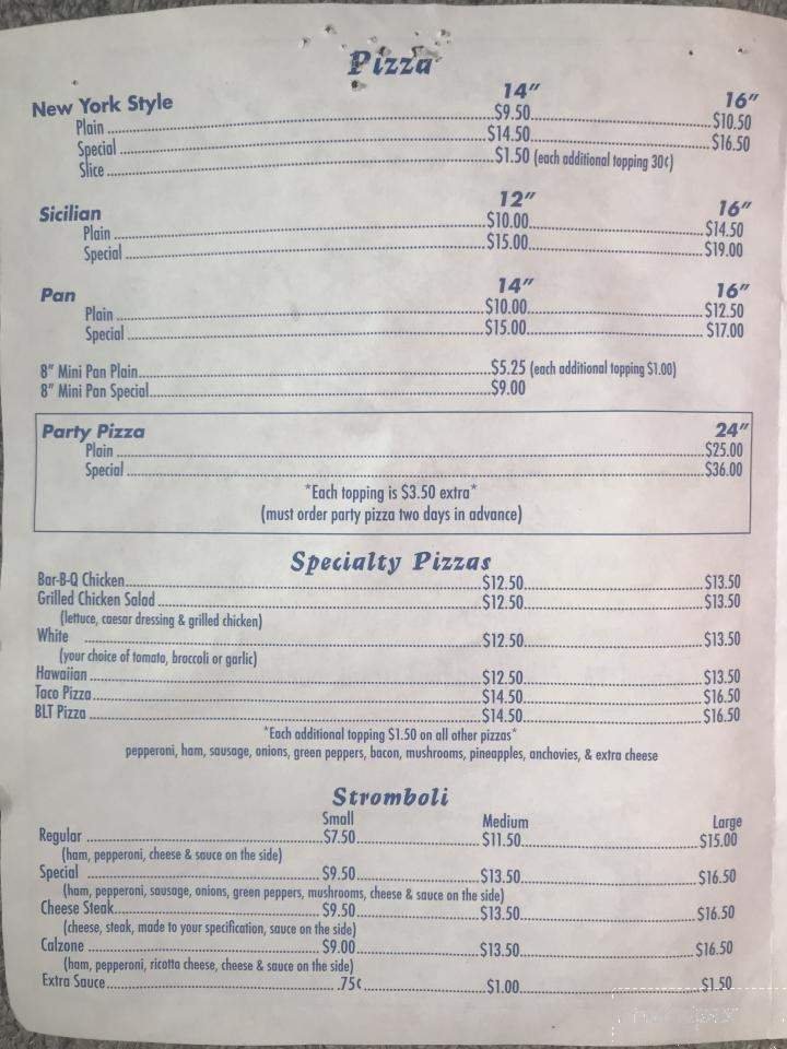 Menu page 1