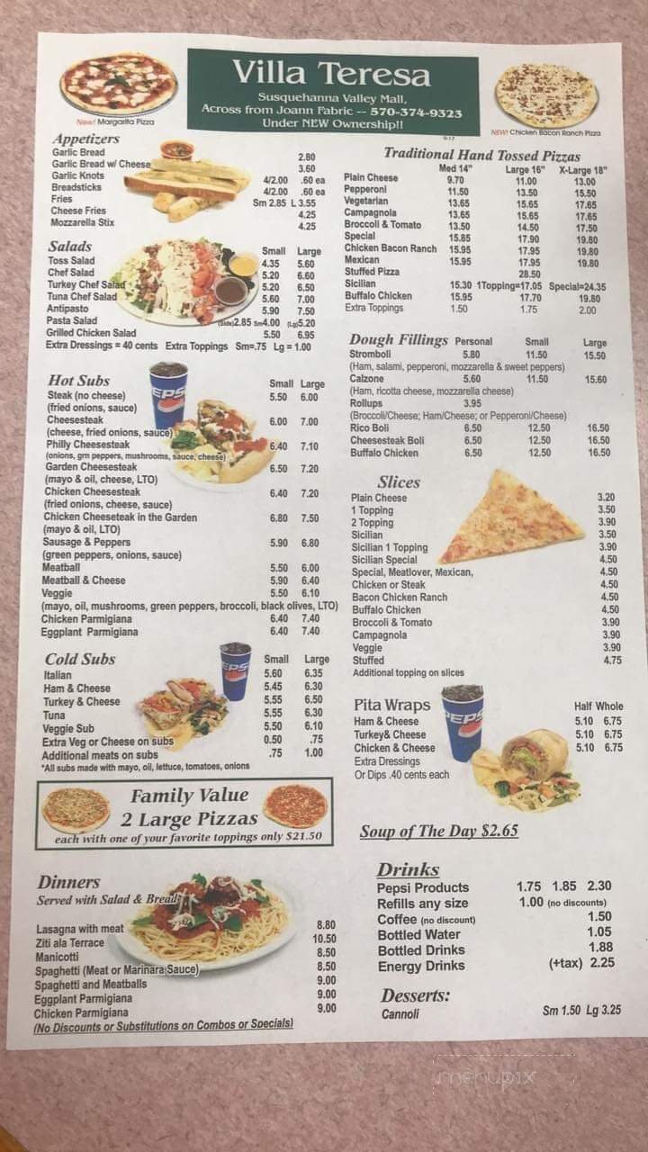 Menu page 1