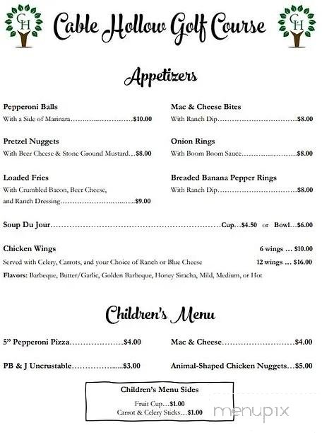 Menu page 1