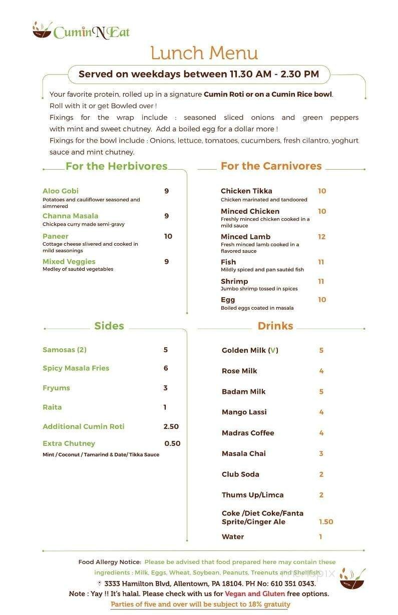 Menu page 1