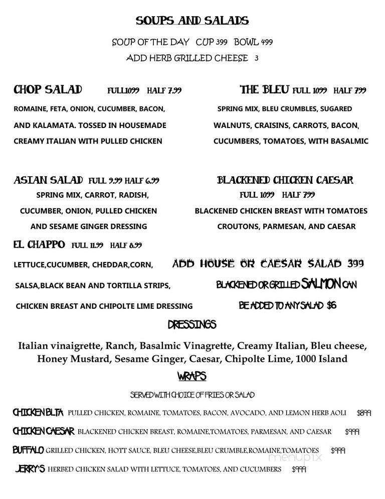 Menu page 1