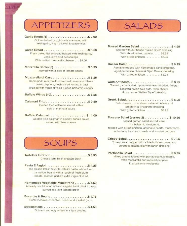 Menu page 1
