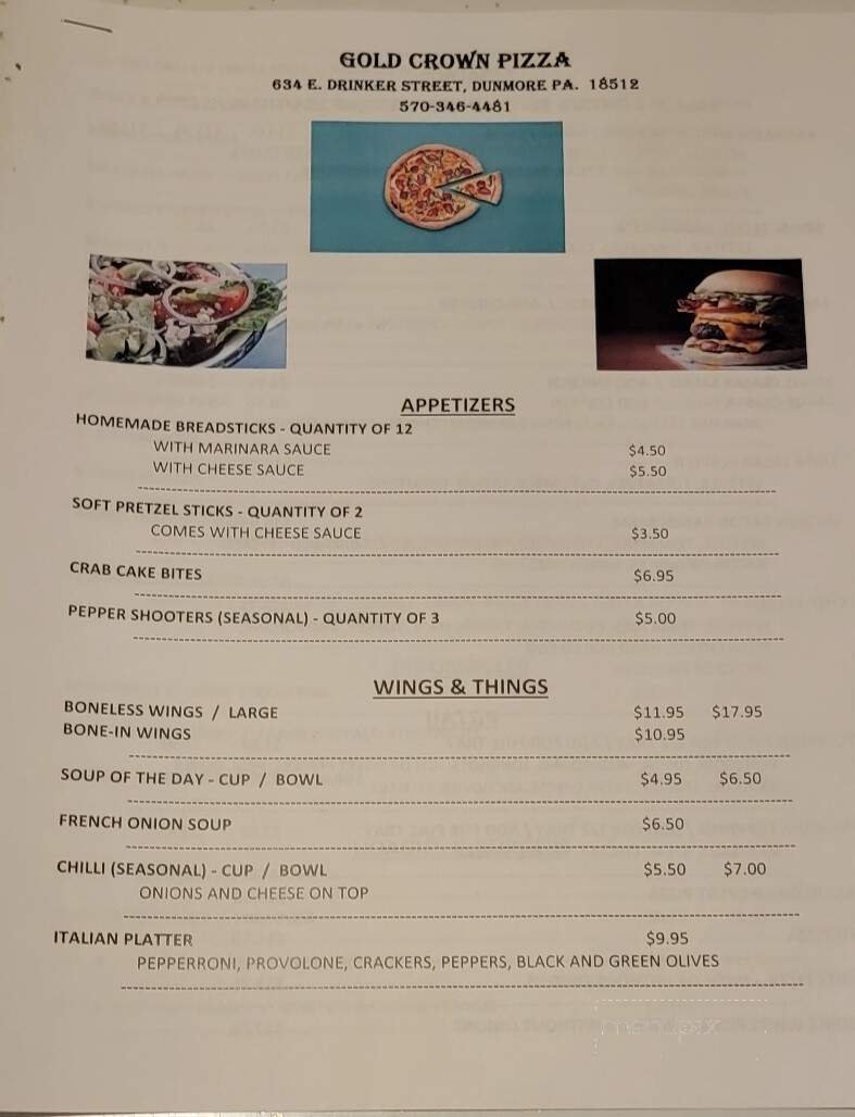 Menu page 1
