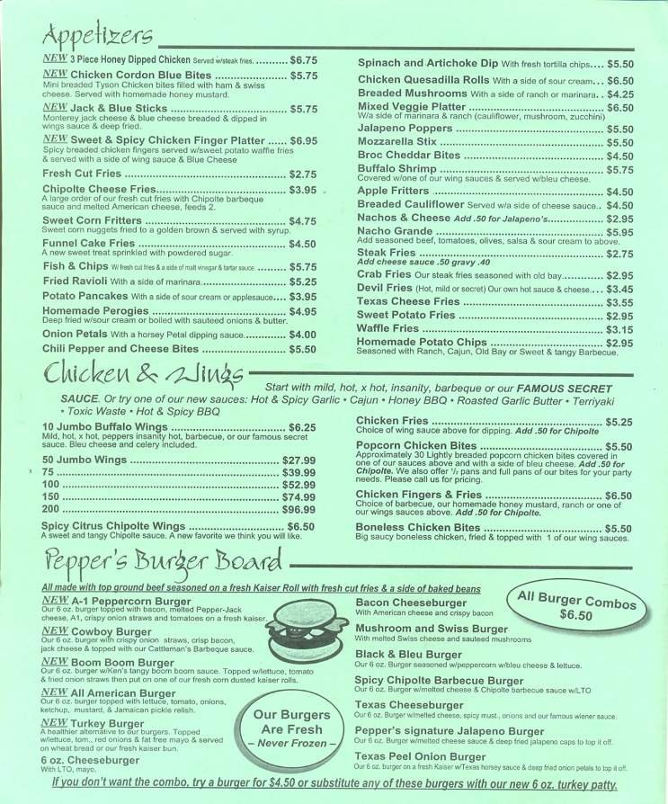 Menu page 1