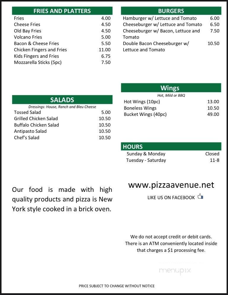 Menu page 2