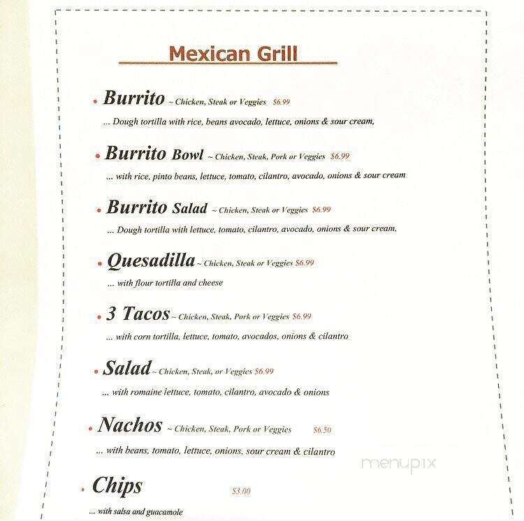 Menu page 1