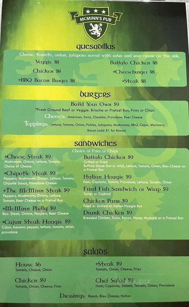 Menu page 1