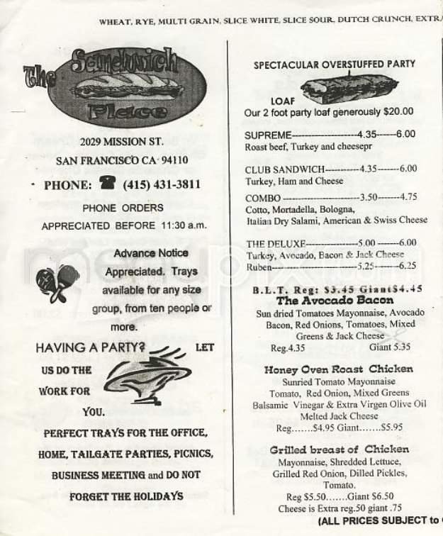 Menu page 1