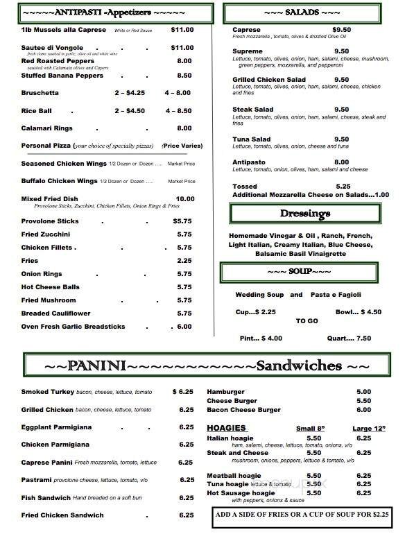Menu page 1