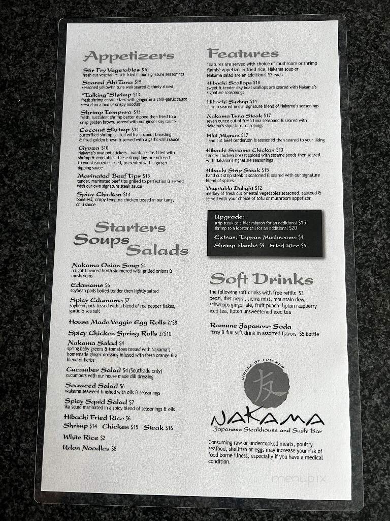 Menu page 1