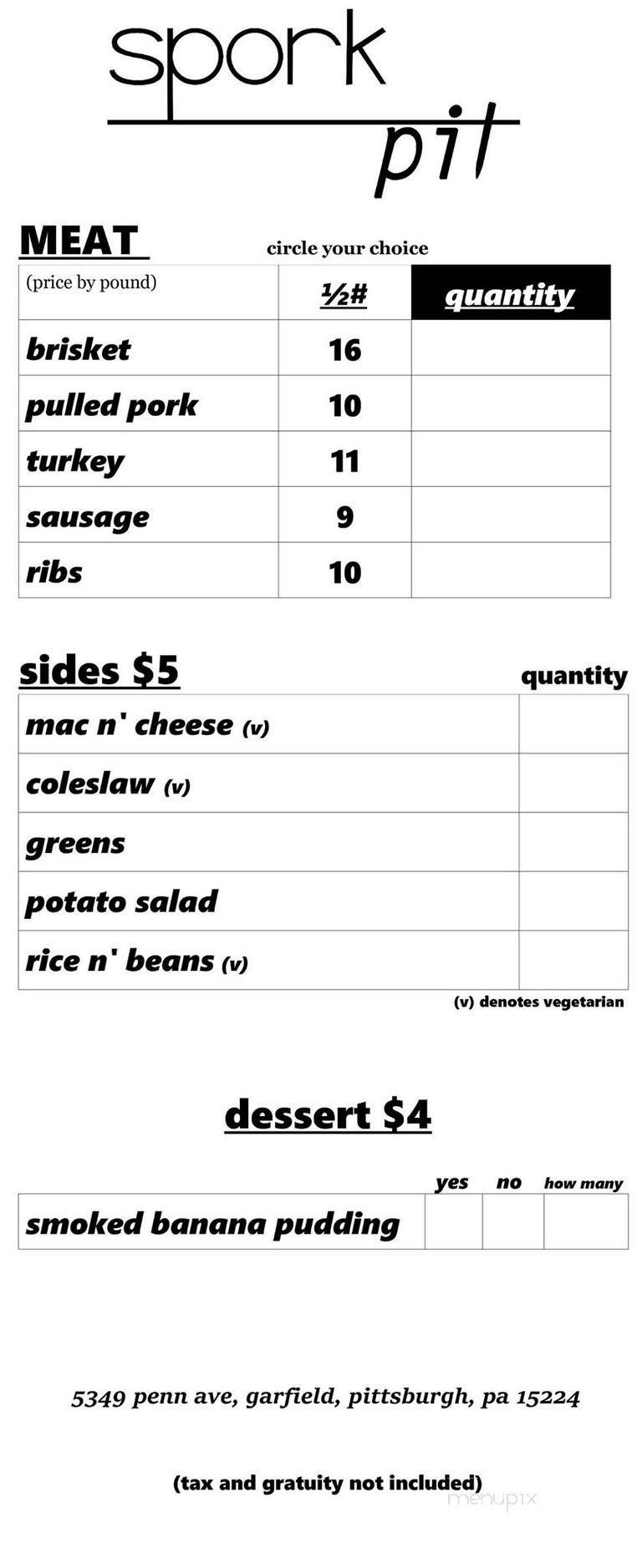 Menu page 1